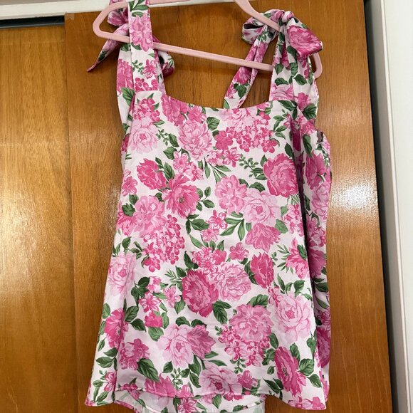 Show Me Your MUMU Makeup Tank - Cottage Floral Pink - XXL - Picture 1 of 2